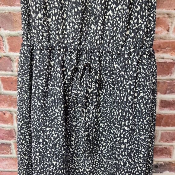 Universal Thread Smocked Midi Sundress XXL Black Cream Ruffle Neck Sleeveless - Picture 4 of 7